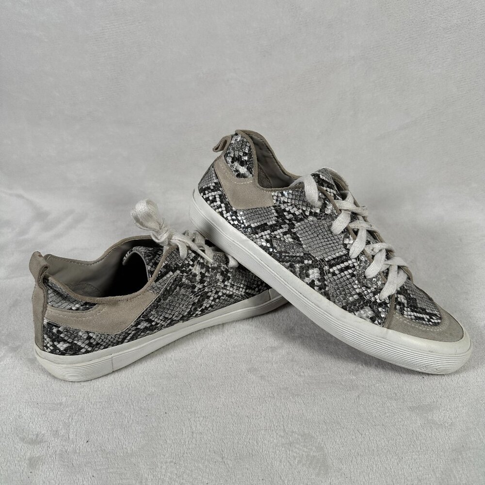 Zara Keds Women Size EUR 38 US 7.5 Snakeskin Print Lace Up Casual Sneakers